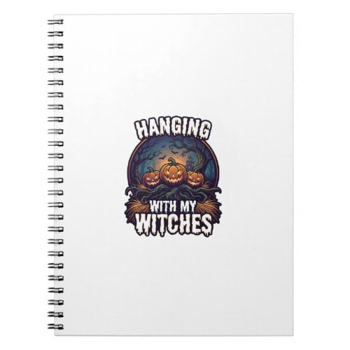 Hanging Witches Halloween Pumpkins Haunted Forest  Notebook