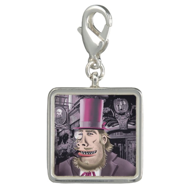 Hanging With Hyde silver square charm (Front)