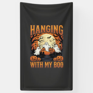Hanging With My Boo Halloween Ghost Design Banner