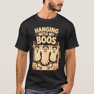 Hanging With My Boos Funny Halloween Ghost Workout T-Shirt