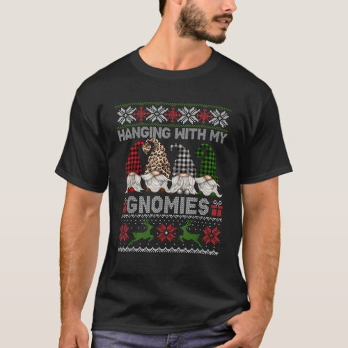 Hanging With My Gnomies Christmas Cute Gnomes T_Shirt