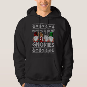 Hanging With My Gnomies Christmas Cute Gnomes Ugly Hoodie