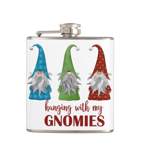 Hanging with my Gnomies Christmas Flask