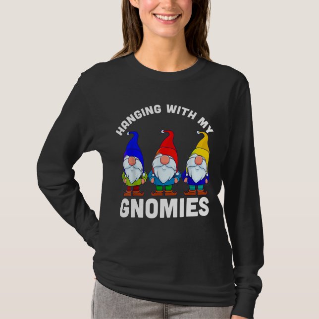 Hanging With My Gnomies Christmas Garden Gnome Cos T-Shirt (Front)
