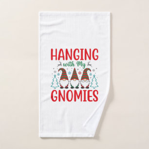 Hanging With My Gnomies Christmas Gnome Hand Towel