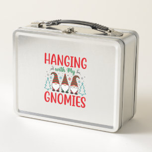 Hanging With My Gnomies Christmas Gnome Metal Lunch Box