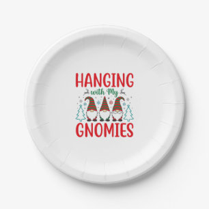 Hanging With My Gnomies Christmas Gnome Paper Plates