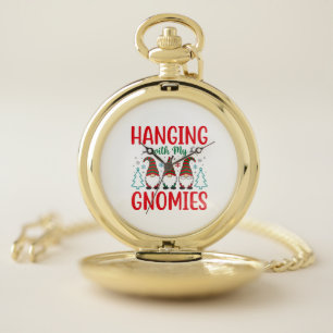Hanging With My Gnomies Christmas Gnome Pocket Watch