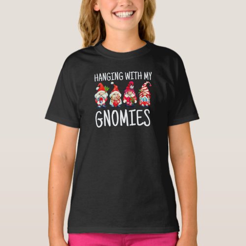 Hanging With My Gnomies  Christmas Gnome   T_Shir T_Shirt