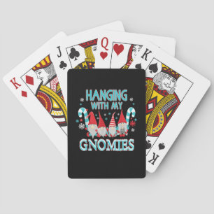 Hanging With My Gnomies Christmas Gnomes Family Sq Poker Cards