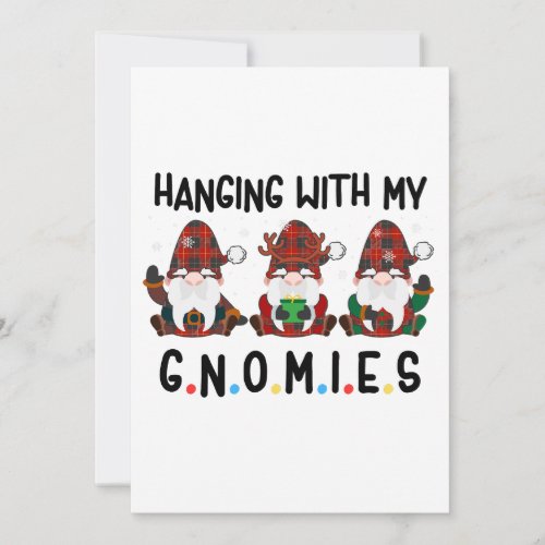 hanging with my gnomies christmas holiday card