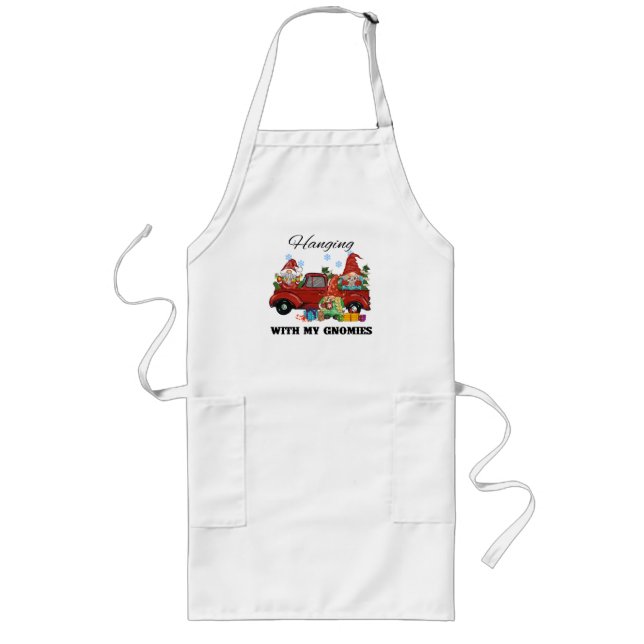 Hanging With My Gnomies – Cute Christmas Long Apron (Front)