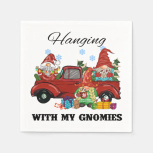 Hanging With My Gnomies – Cute Christmas Napkins