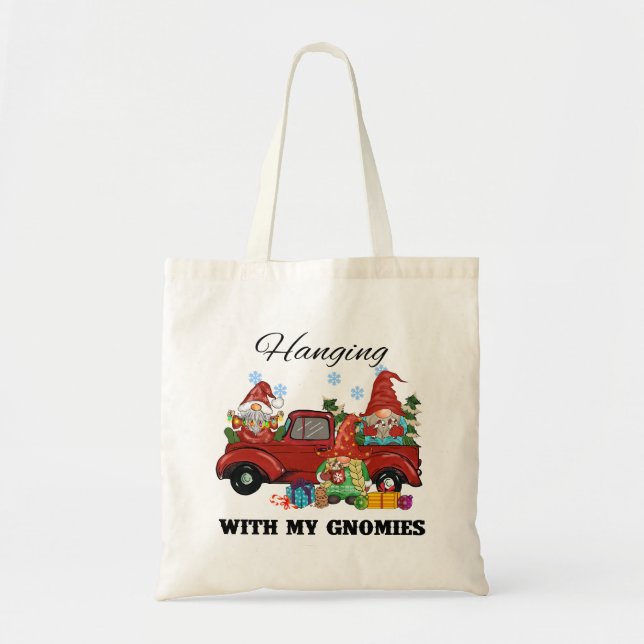Hanging With My Gnomies – Cute Christmas Tote Bag (Front)