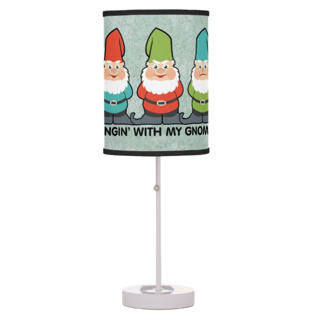 Hanging With My Gnomies Cute Table Lamp (Front)