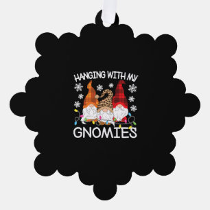 Hanging With My Gnomies Funny Christmas Gnome Xmas Ornament Card