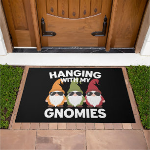 Hanging With My Gnomies Funny Garden Gnome Doormat