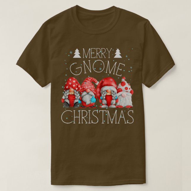 Hanging With My Gnomies Funny Garden Gnome Ugly Sw T-Shirt (Design Front)