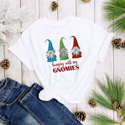 Hanging with my Gnomies Gnome Christmas Womens T_Shirt