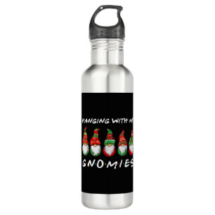Hanging With My Gnomies Gnome Friend Christmas Stainless Steel Water Bottle