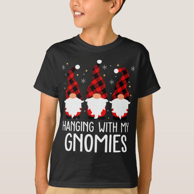 Hanging With My Gnomies Gnomes Valentines Day Matc T-Shirt (Front)