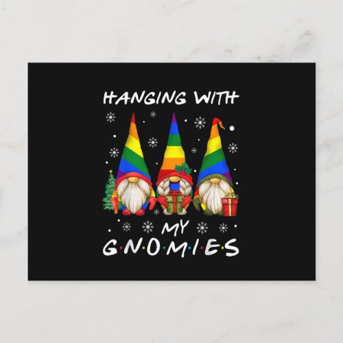 Hanging With My Gnomies Group Friends Christmas Gn Postcard