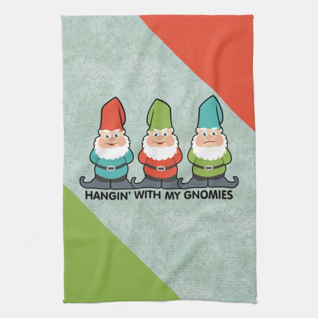 Hanging With My Gnomies Homies Cute Kitchen Towel (Vertical)