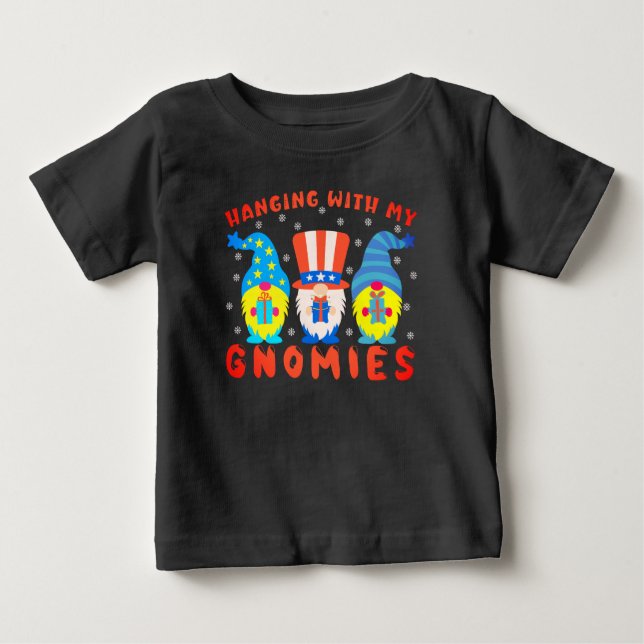 Hanging With My Gnomies Matching Family Christmas Baby T-Shirt (Front)