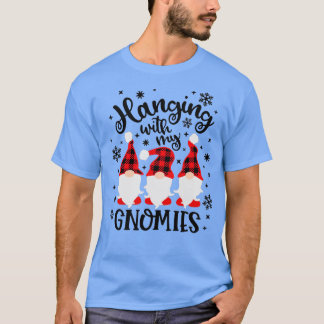 Hanging With My Gnomies Merry Christmas Lights Gno T-Shirt