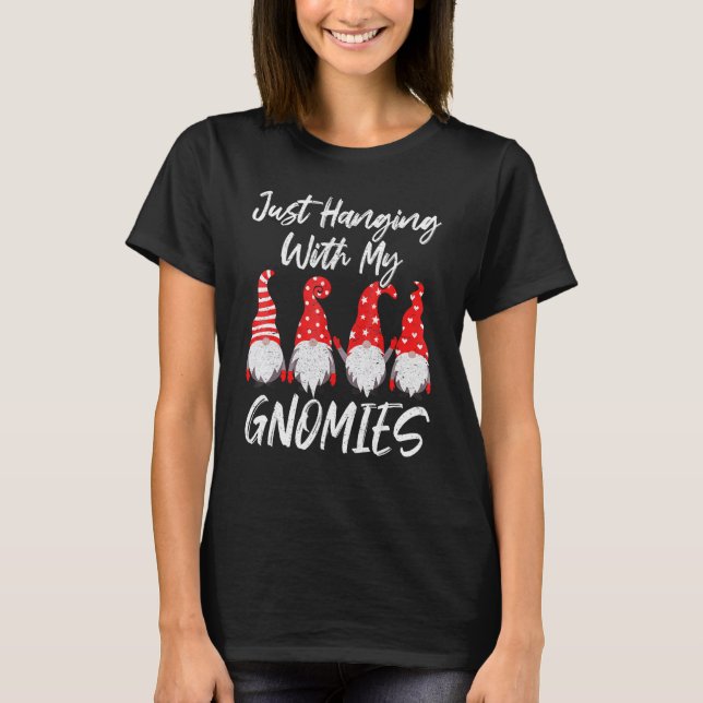 Hanging With My Gnomies Nordic Santa Gnome Christm T-Shirt (Front)