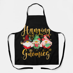 Hanging With My Gnomies Santa Gnome Christmas Paja Apron