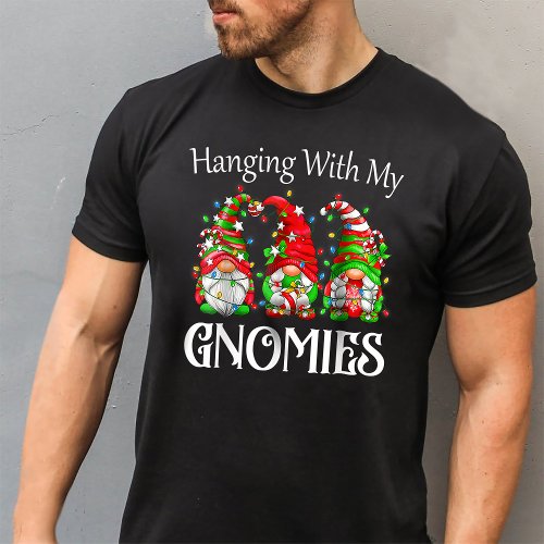 Hanging With My Gnomies Santa Gnome Christmas T_Shirt