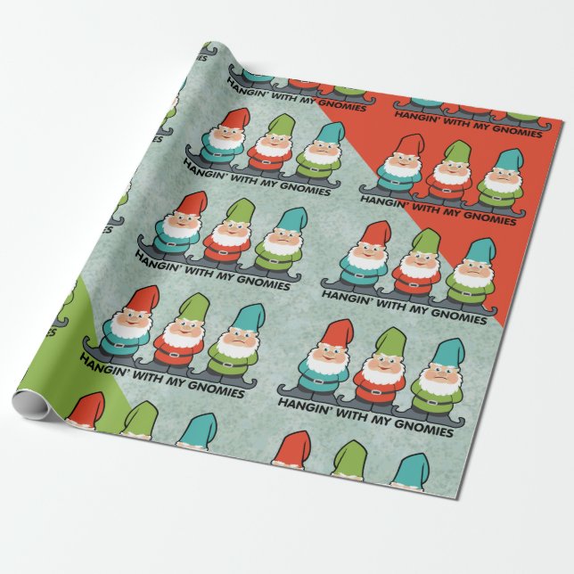 Hanging With My Gnomies Wrapping Paper (Unrolled)