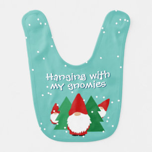 Hanging with my homies cute gnome Christmas Baby Bib