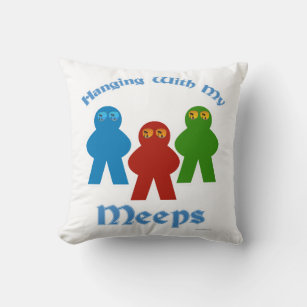 Hanging With My Meeps Cheeky Boardgame Mover Throw Pillow