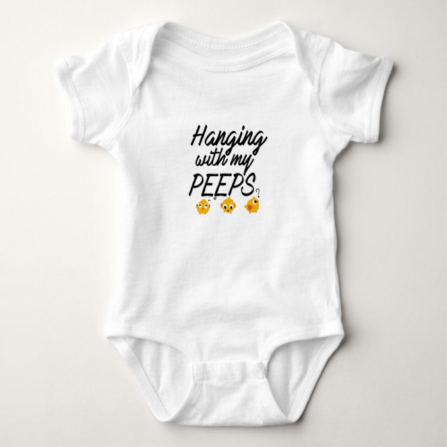 Hanging With My Peeps - Social Design Baby Bodysuit (Front)