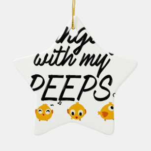 Hanging With My Peeps - Social Design Ceramic Ornament