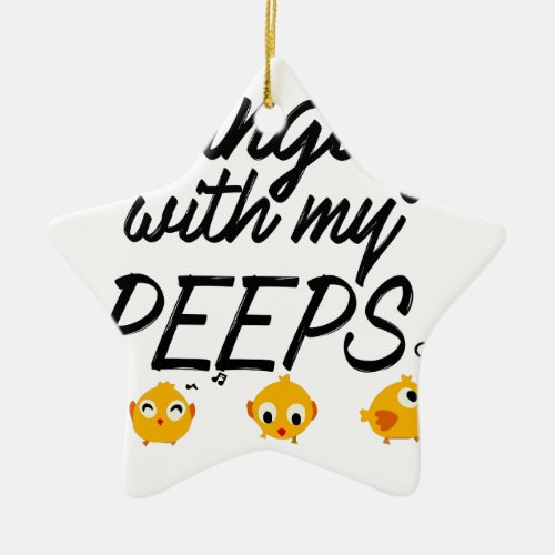 Hanging With My Peeps _ Social Design Ceramic Ornament