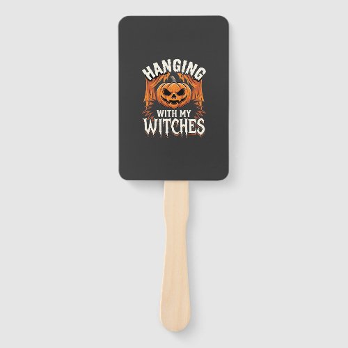 Hanging With My Witches Halloween Pumpkin Hand Fan