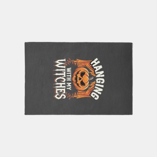 Hanging With My Witches Halloween Pumpkin Rug