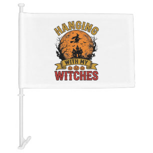 Hanging With My Witches Halloween Vintage Shirt De Car Flag