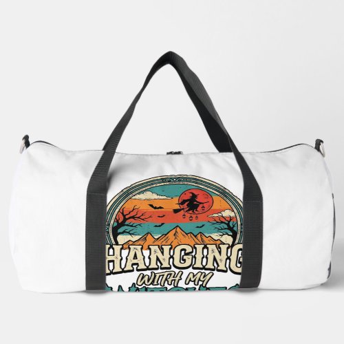 Hanging With My Witches Vintage Halloween Design_1 Duffle Bag