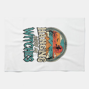 Hanging With My Witches Vintage Halloween Design_1 Kitchen Towel