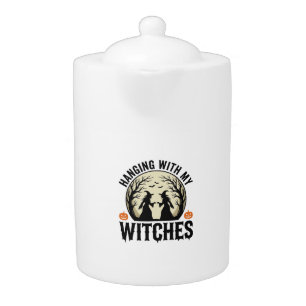Hanging With My Witches Vintage Halloween Design ( Teapot