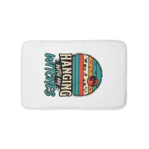 Hanging With My Witches Vintage Halloween Shirt De Bath Mat