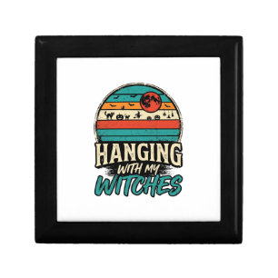 Hanging With My Witches Vintage Halloween Shirt De Gift Box