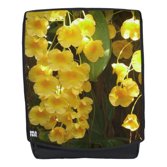 Hanging Yellow Orchids Tropical Flowers Backpack (Front)