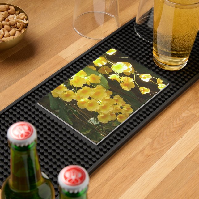 Hanging Yellow Orchids Tropical Flowers Bar Mat (Insitu (Bar 2))