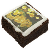 Hanging Yellow Orchids Tropical Flowers Chocolate Brownie (Angled)