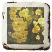 Hanging Yellow Orchids Tropical Flowers Chocolate Brownie (Front)